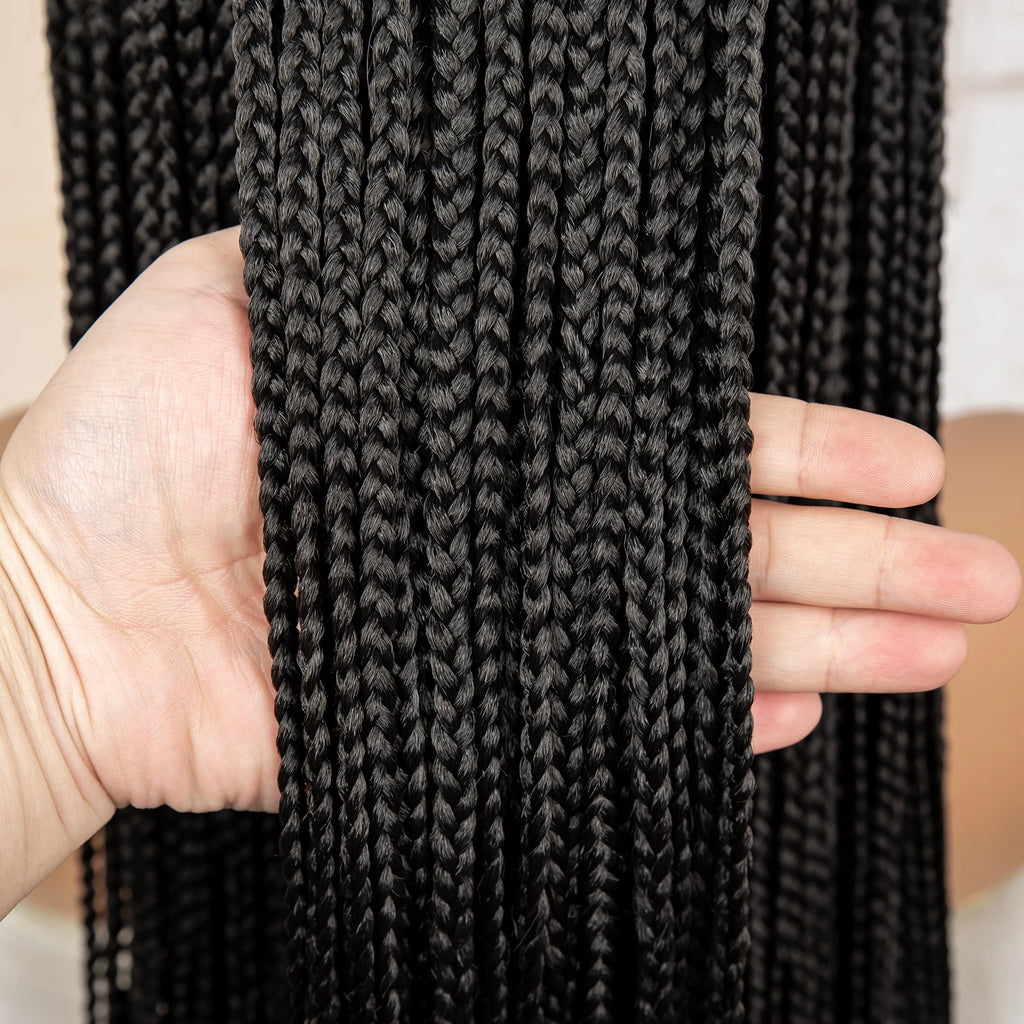 African Braided Hair Wigs Synthetic Full Lace Cornrow Knotless Box Braiding Wigs for Black Women Lace Frontal Crochet Braids Wig