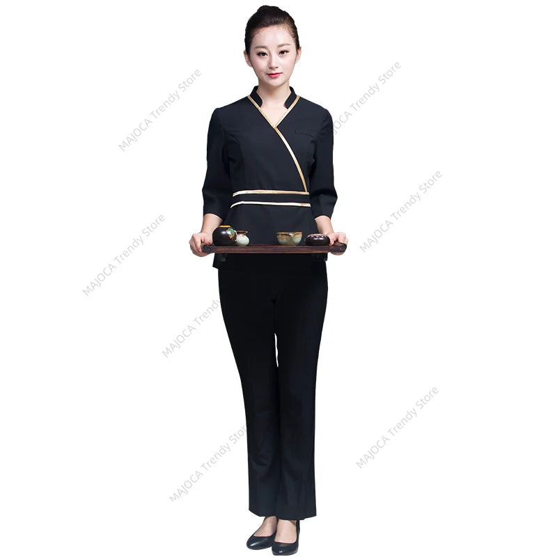 Beauty Technician Wears Foot Massage Bath Skin Care Styling Design Manicure and Eyelash Nail Salon Uniform Spa Uniforms Women