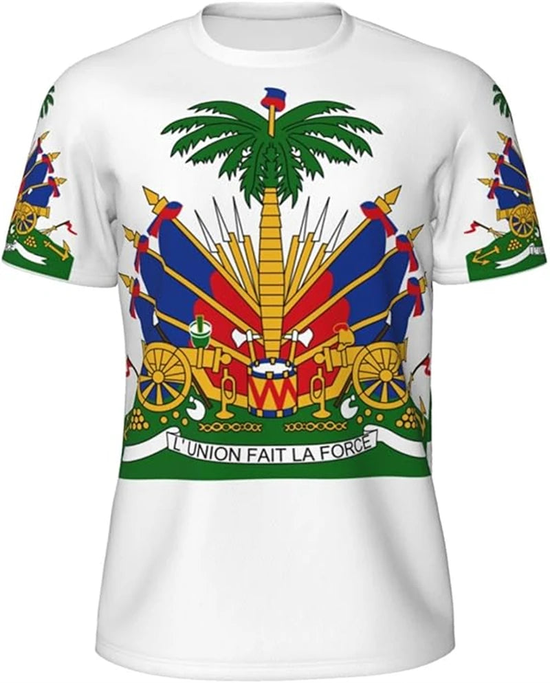 Haiti Flag 3D Print T-Shirt – Quick Dry Sports Tee for Men & Women