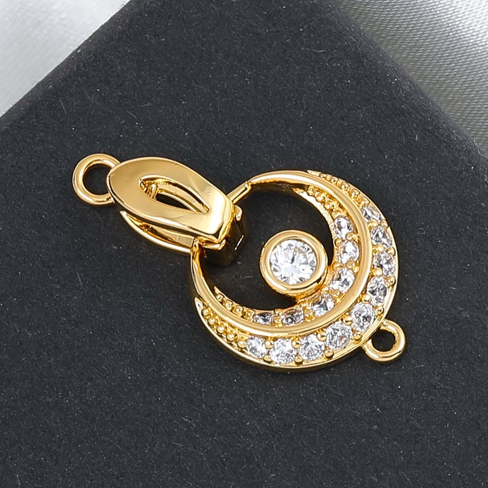 Juya Handmade 18K Gold Plated Decoration Connector Fastener Lock Clasps Accessories For DIY Needlework Beading Jewelry Making