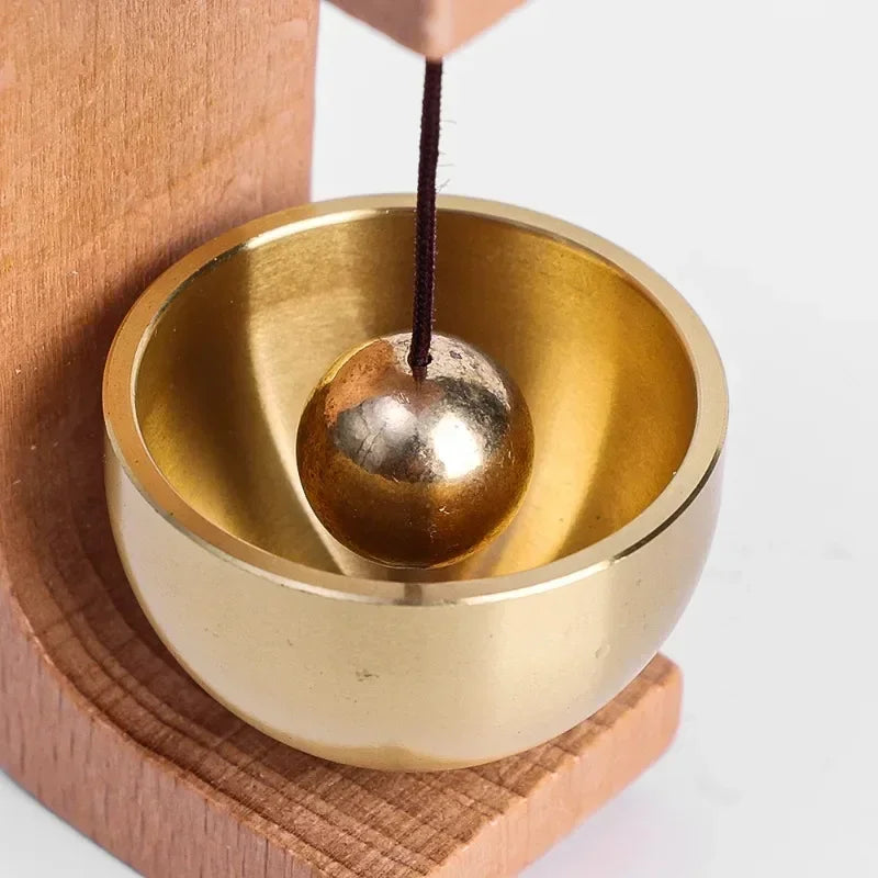 Wooden Magnetic Wind Chime Doorbell | Brass Jingle Bell Entry Reminder | Nordic Minimalist Home Decor Door Pendant