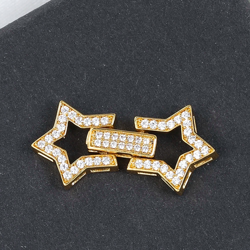 Juya Handmade 18K Gold Plated Decoration Connector Fastener Lock Clasps Accessories For DIY Needlework Beading Jewelry Making