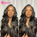 Ali Pearl Hair 13x4 Lace Frontal Wig Transparent Brazilian Body Wave 5x5 Closure Wig Pre Plucked Human Hair Wig 180 Density