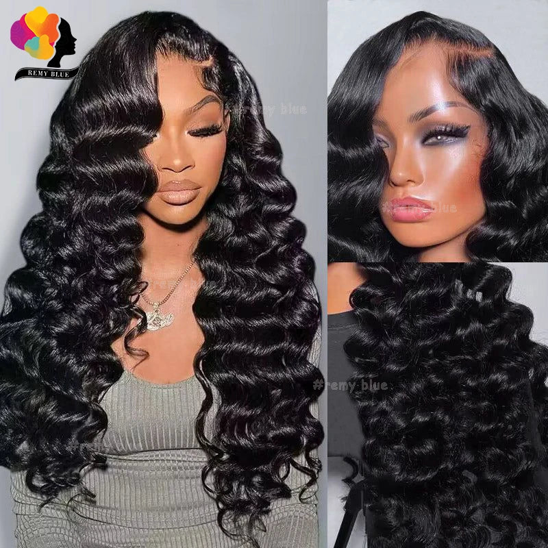 13x6 Loose Deep Wave Lace Front Human Hair Wig Brazilian 13x4 Transparent Lace Frontal Wigs for Black Women Curly Human Hair Wig