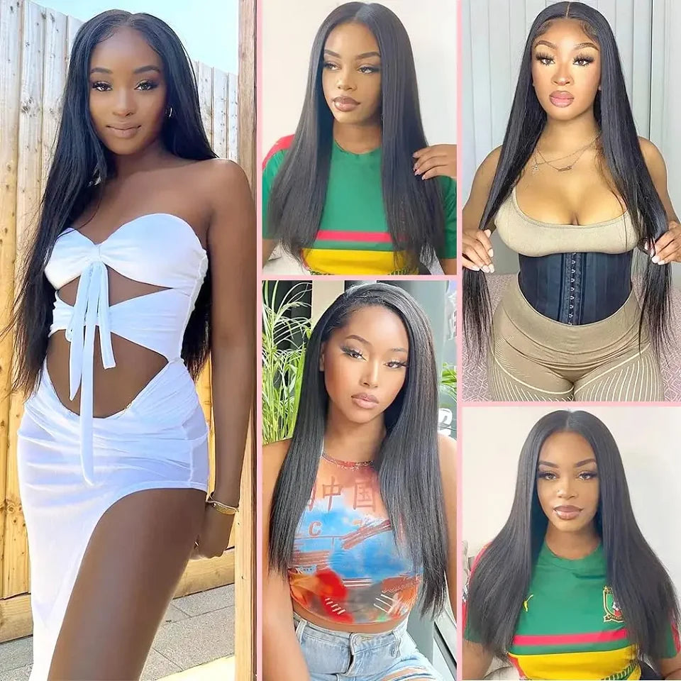 Brazilian 30 40 Inch Raw Virgin Unprocessed Human Hair Extensions Bone Straight Human Hair Weave Bundles 1/3/4 Pcs Double Wefts