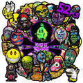 Glow in the Dark Skull Stickers | 52pcs Horror Luminous Waterproof Decals | Water Bottle, Wall Art & Home Decor