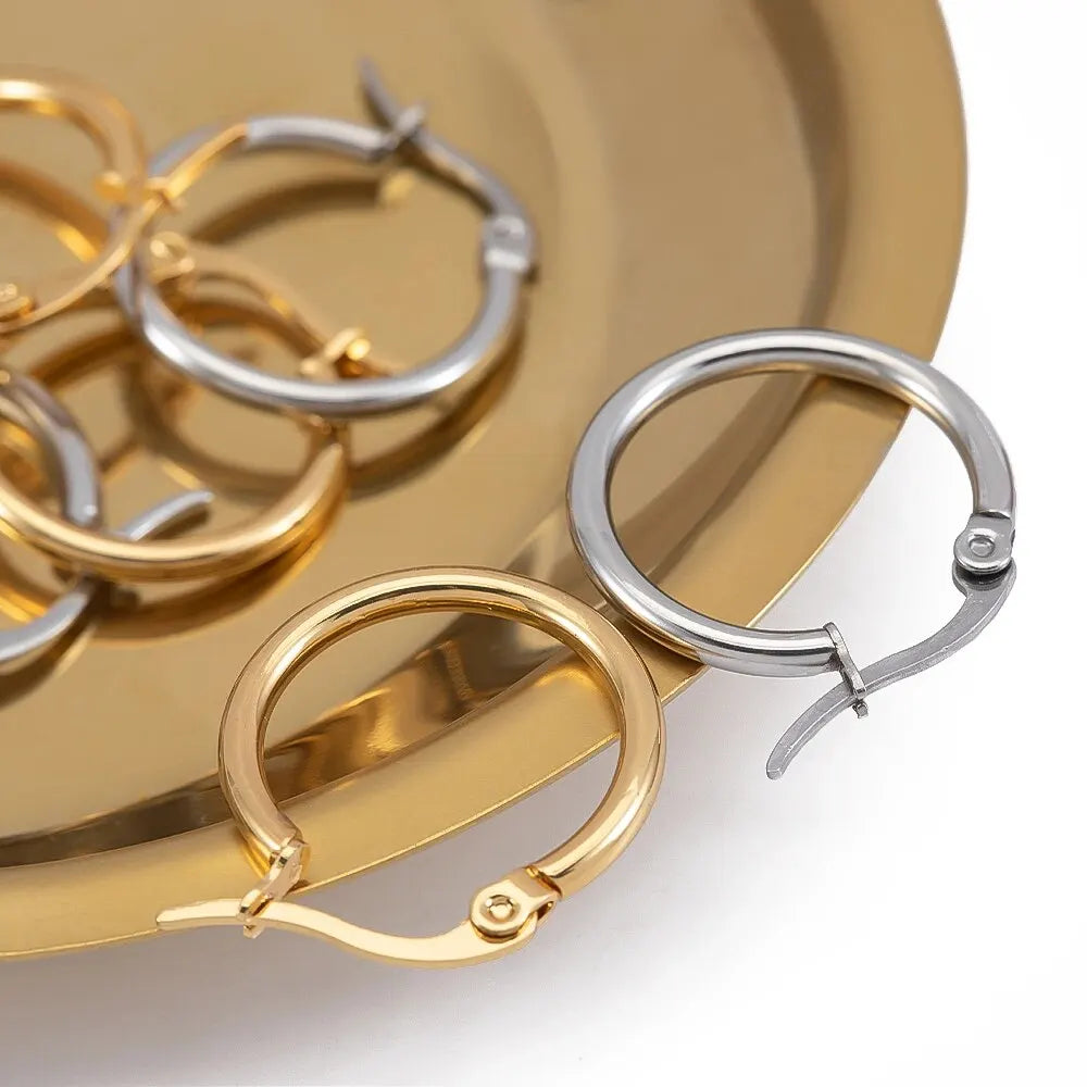 10pcs 20mm Stainless Steel Earrings Open Ear Rings For Jewlery Making DIY Components Accessories