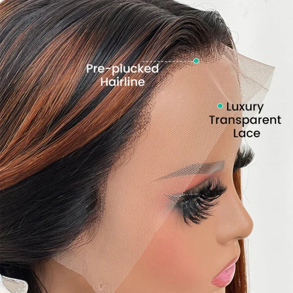 13X6 Body Wave Synthetic Lace Front Wigs For Black Women Honey Blonde Highlight Body Wavy Lace Wigs Heat Resistant Cosplay Wig