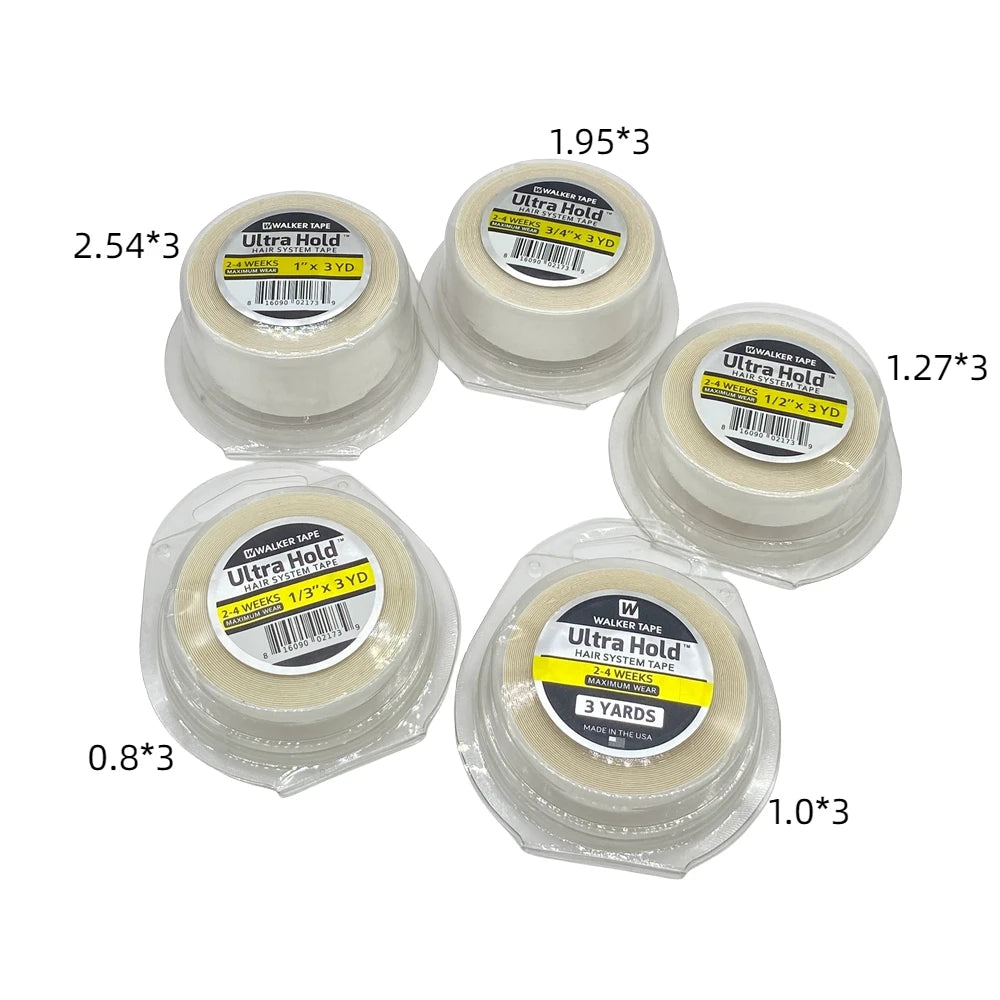 All with case 0.8/1.0/1.27cm white ultra hold tape for wig toupee tape double side tape for tape hair extension