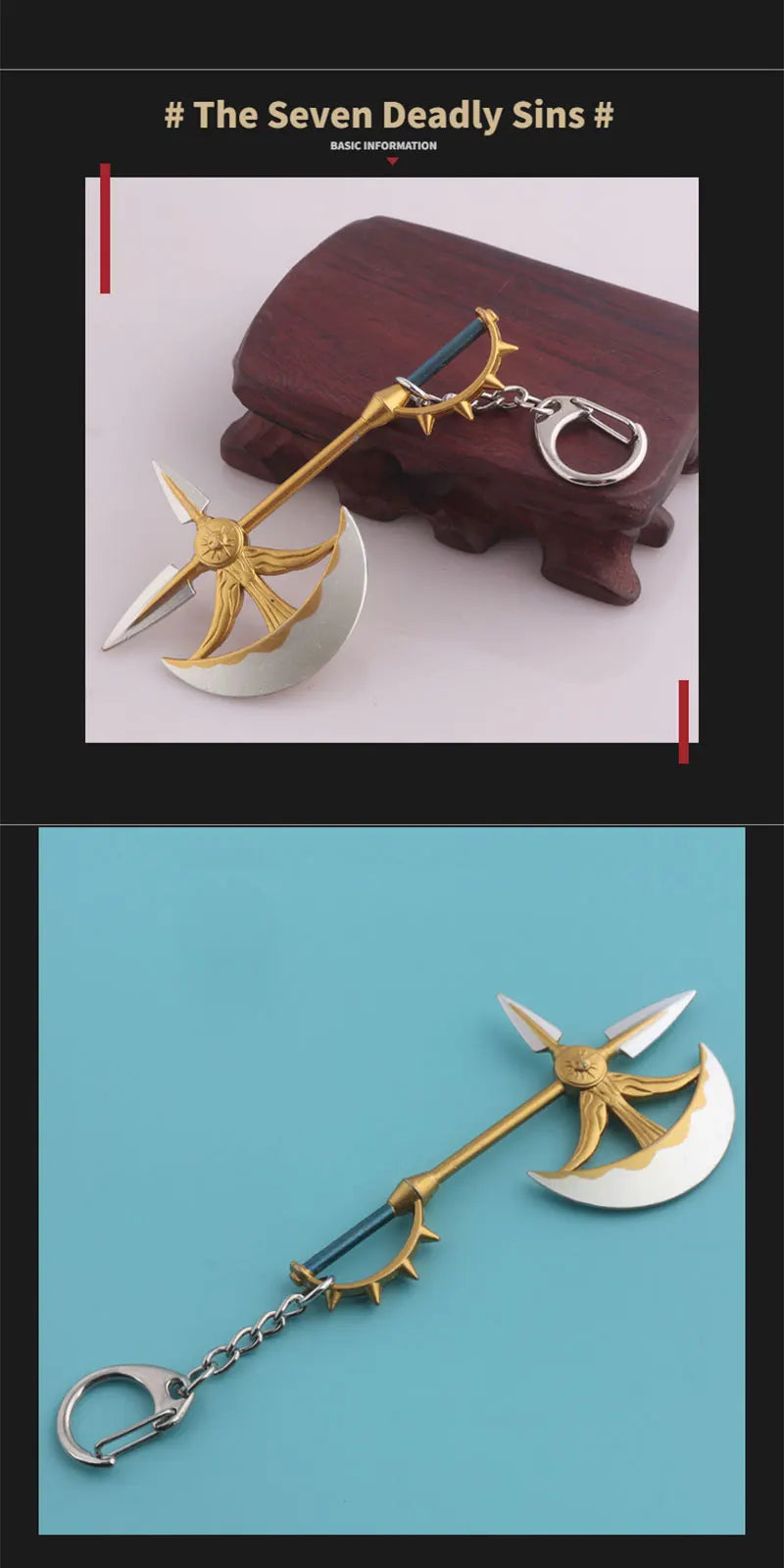 Anime Deadlys Seven Sins Escanor Rhitta Keychain Nanatsu no Taizai Axe Bottle Opener Pendant Keyring for Men women Gift Jewelry