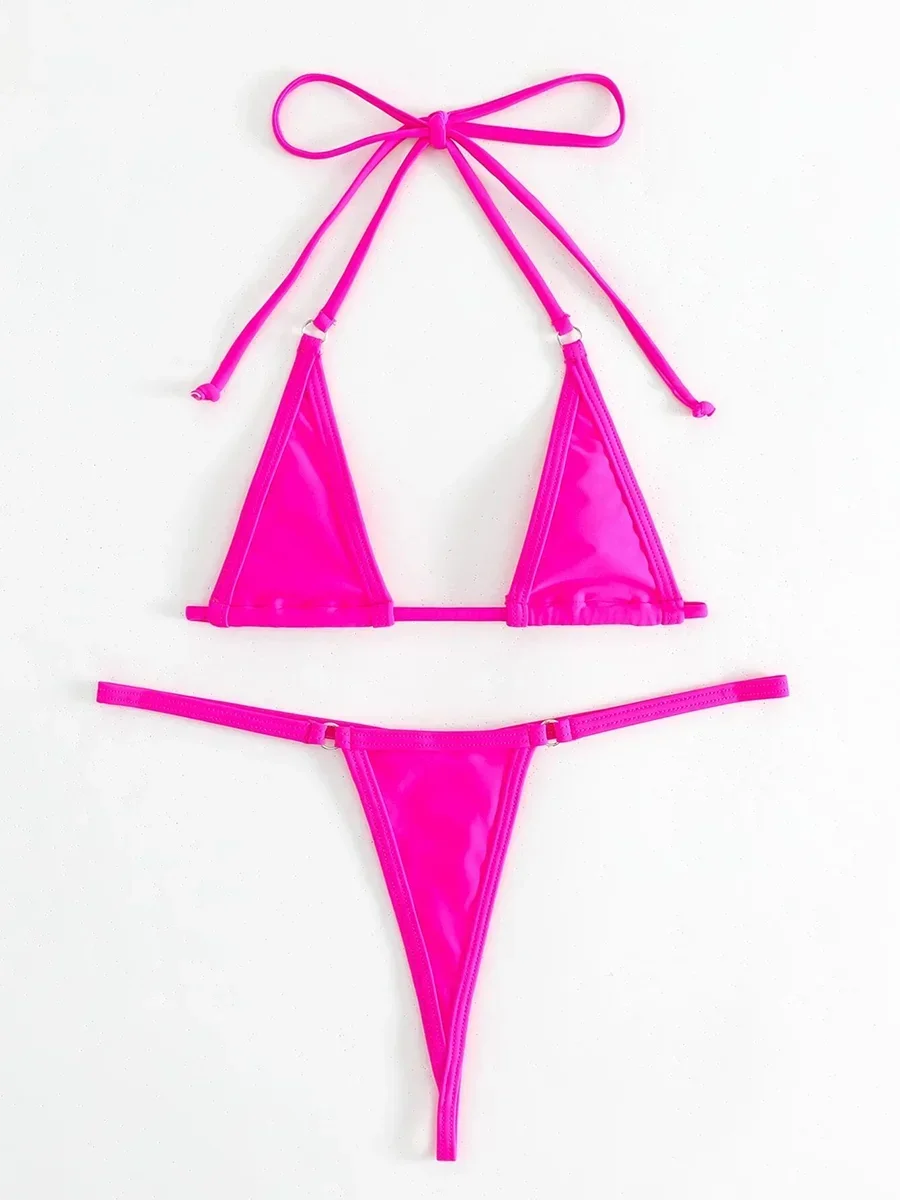 Sexy Micro Bikini 2026 Women Swimsuit Female Swimwear Mini Thong Bikinis Set Halter Biquini Beach Wear Swimming for Bathing Suit
