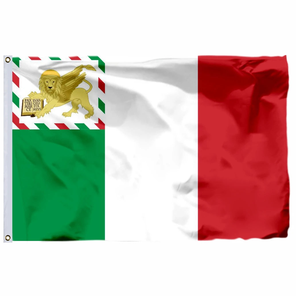 Italian National Flag – Durable Italy Tricolor Banner with Double Stitched Edges & Brass Grommets