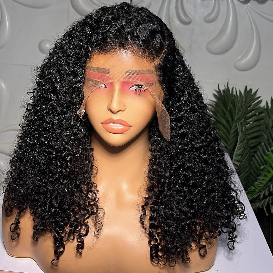 300% Density 30 36 Inch 13x4 13x6 Hd Full Lace Frontal Wig Raw Burmese Curly Lace Front Wig With Spiral End Loose Deep Wave Wigs