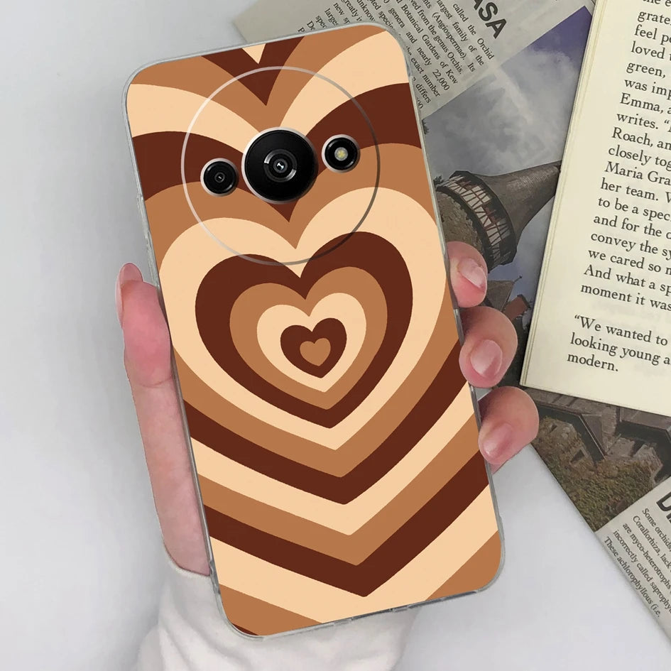Xiaomi Redmi A3 Phone Case – Butterfly Coloured Drawing Back Cover with Screen Protector
