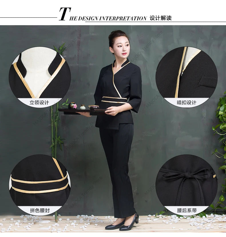 Beauty Technician Wears Foot Massage Bath Skin Care Styling Design Manicure and Eyelash Nail Salon Uniform Spa Uniforms Women