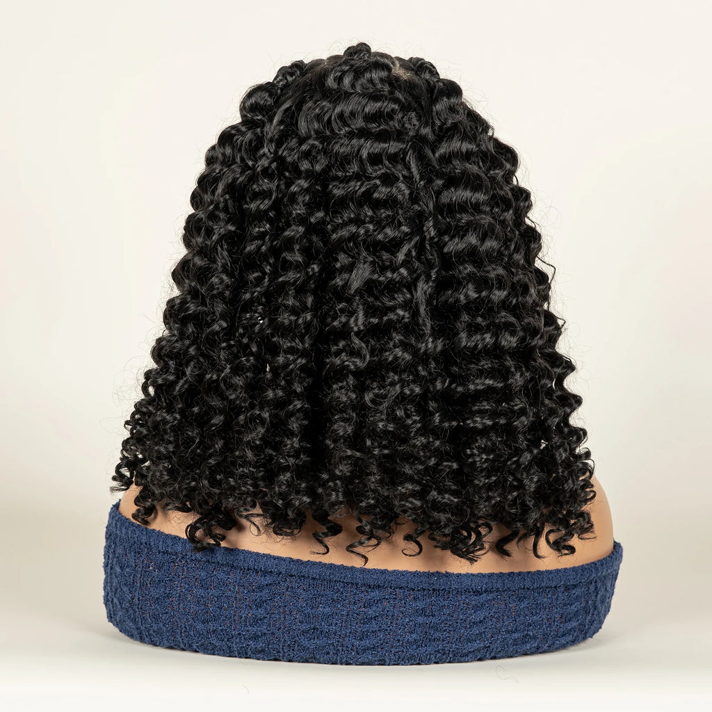 The Braid Queen Wig — Cornrow Roots, Deep Wave Curls, 13x6 HD Lace | Instant Protective Glam