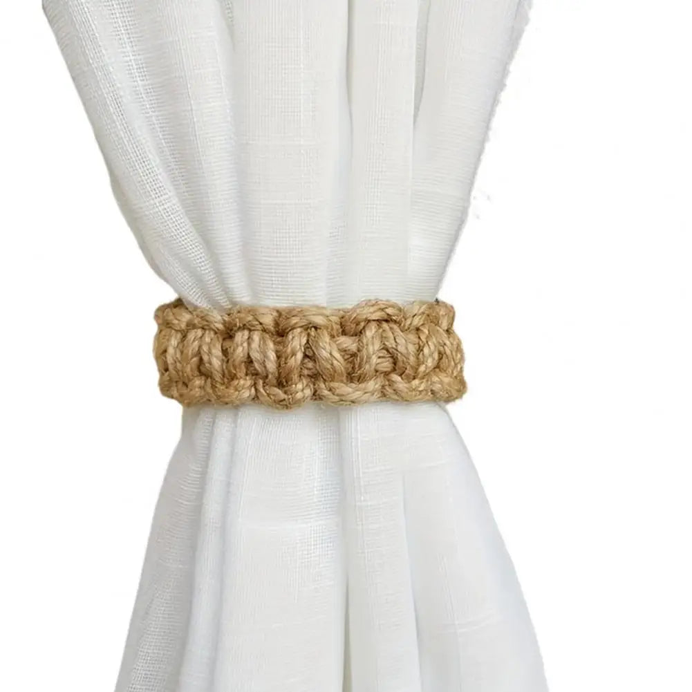 Hemp Rope Curtain Ties | Braided Jute Curtain Tiebacks | Rustic Classic Style Home Decor for Drapes & Curtains
