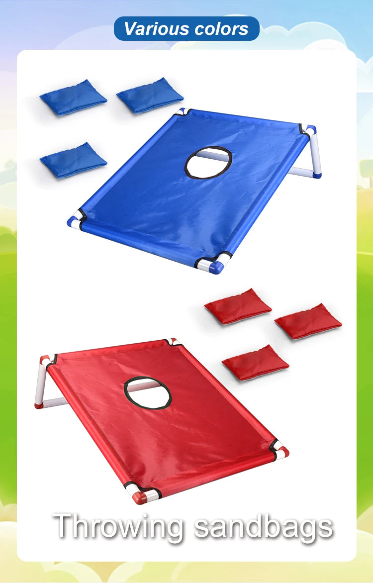  Portable Sandbag Toss Game Kit - 1 Game Board + 6 Bean Bags Outdoor Garden Beach Party Supplies