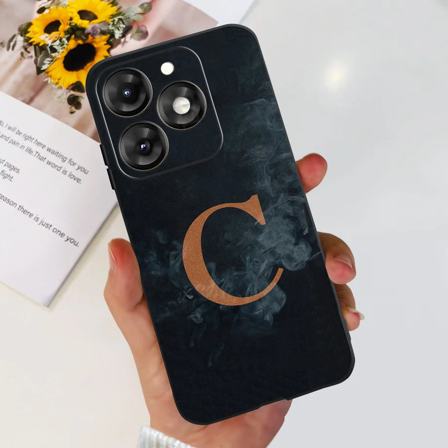 Infinix Smart 8 Phone Case – Soft TPU Silicone Flower & Letter Pattern Cover (6.6")