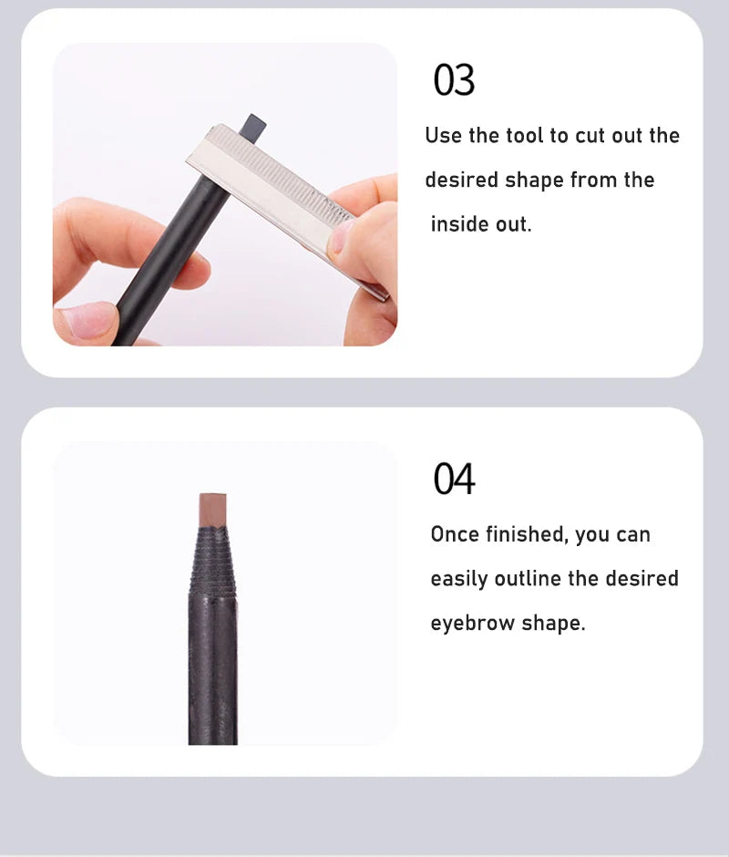 Waterproof Eyebrow Pencil with Soft Brush – Long-Lasting Permanent Makeup Tattoo Tool