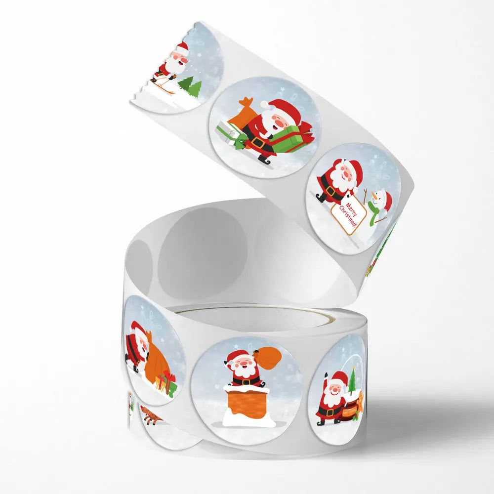 New Christmas stickers high quality self-adhesive gift bags gift boxes birthday tags party stickers Reward Seal sticke