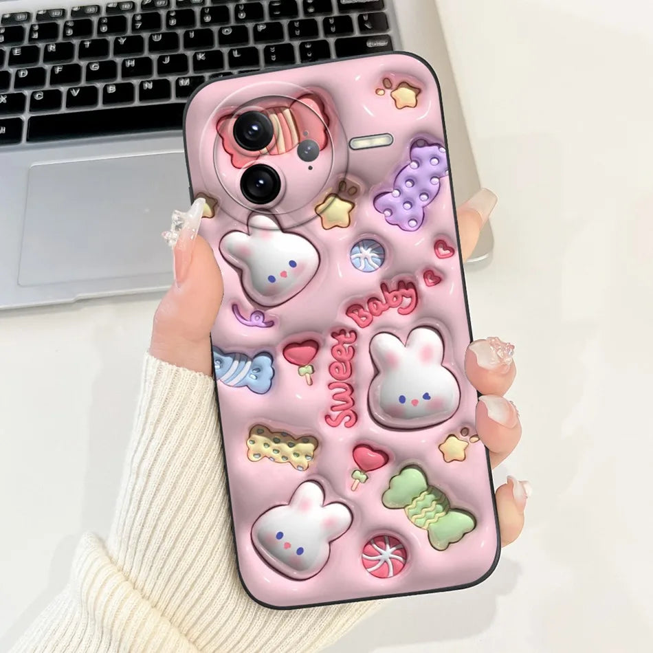 Xiaomi Poco F7 Ultra / F7 Pro Phone Case – Cute Cat & Panda Soft Silicone Shockproof Cover