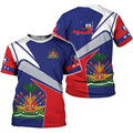 Haiti National Emblem T-Shirt – Men's Casual Loose Round Neck Short Sleeve Tee
