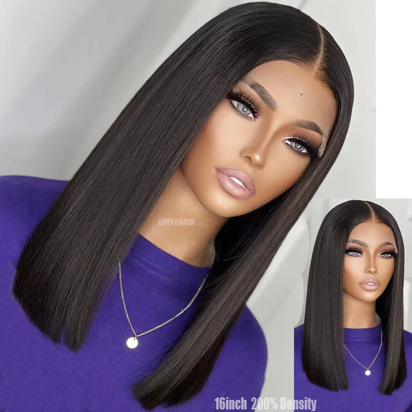 Straight Bob Wig 5x5 Silk Base Closure Human Hair Wigs For Women Malaysian Silk Base Lace Front Wig with Baby Hair