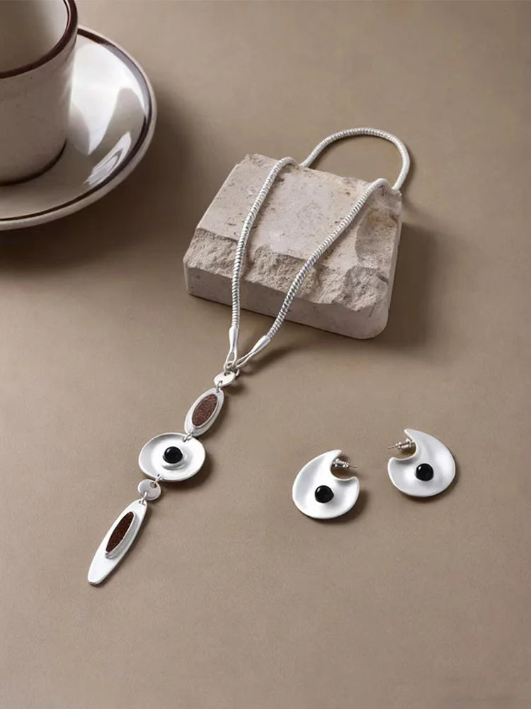 Eye Motif Necklace & Earrings Set – Artistic Craft Jewelry for Women & Men