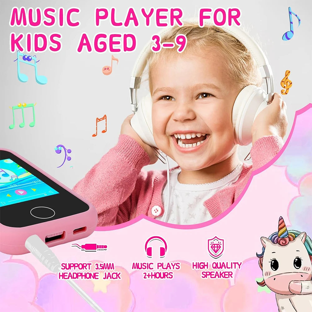 Kids Smart Phone Camera Toy – Touchscreen Unicorn MP3 Player & Digital Camera for Girls & Boys Ages 3–8