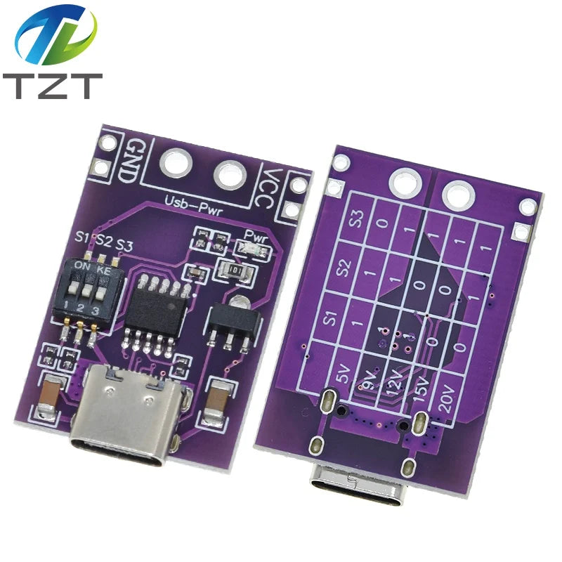 USB-C Fast Charge Trigger Module – QC AFC PD2.0 PD3.0 to DC Polling Detector for Notebook Power Supply
