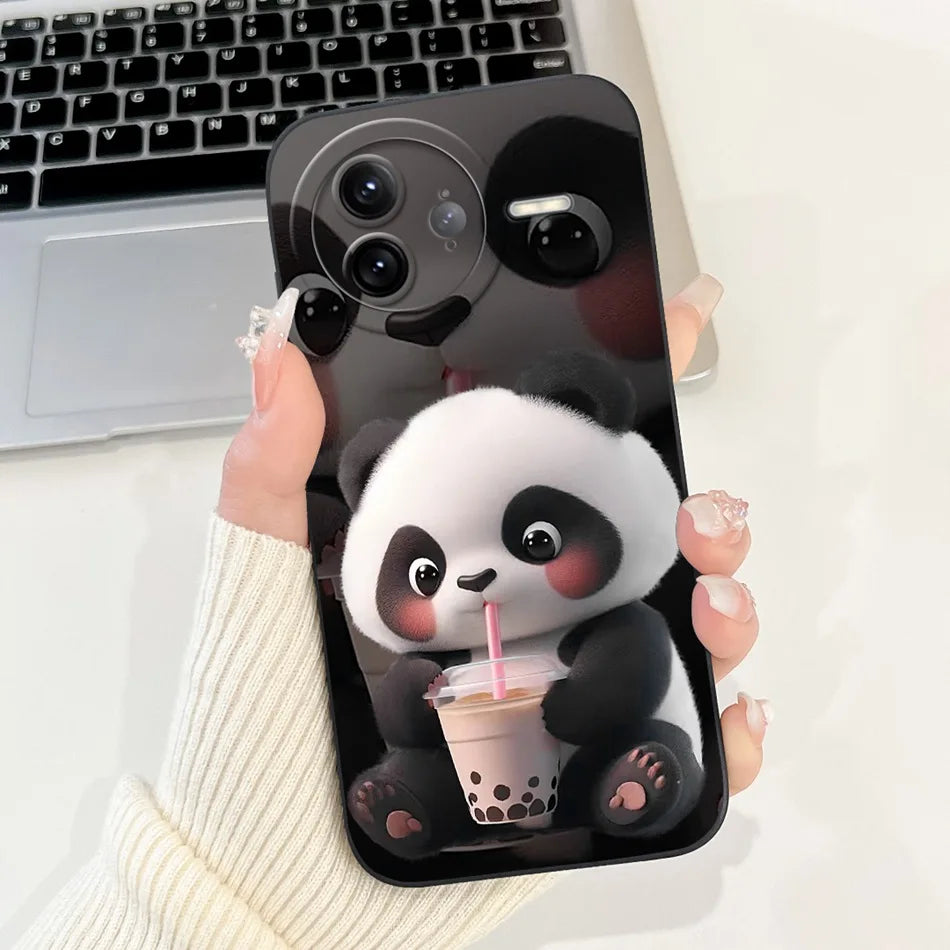 Xiaomi Poco F7 Ultra / F7 Pro Phone Case – Cute Cat & Panda Soft Silicone Shockproof Cover