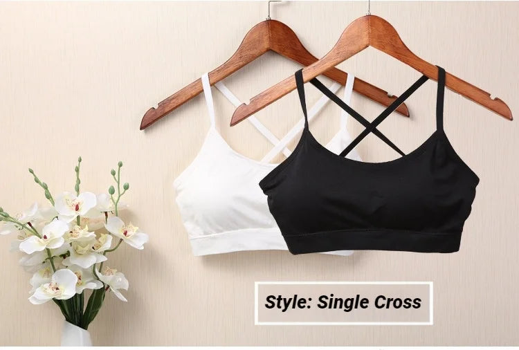 Sports Underwear Women Yoga Fitness Seamless Crop Top Wide Letter Straps Comfortable Workout Activewear Back Without Underwire