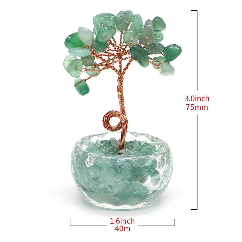 Crystal Money Tree | Natural Gemstone Healing Stone Feng Shui Decor | Copper Wire Wrapped | 1, 5 or 10 Pack