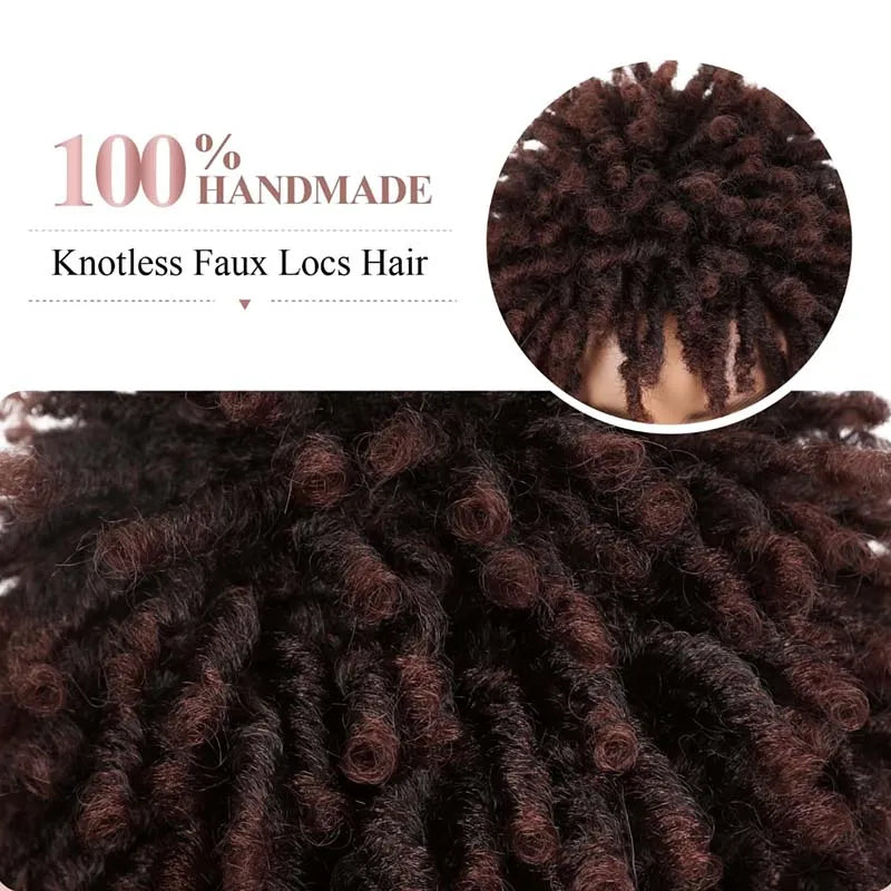 3inch Short Afro Dreadlock Wig Curly Faux Locs Hair Wigs Short Dreadlock Wig for Black Women And Men Afro Kinky Twist Wig