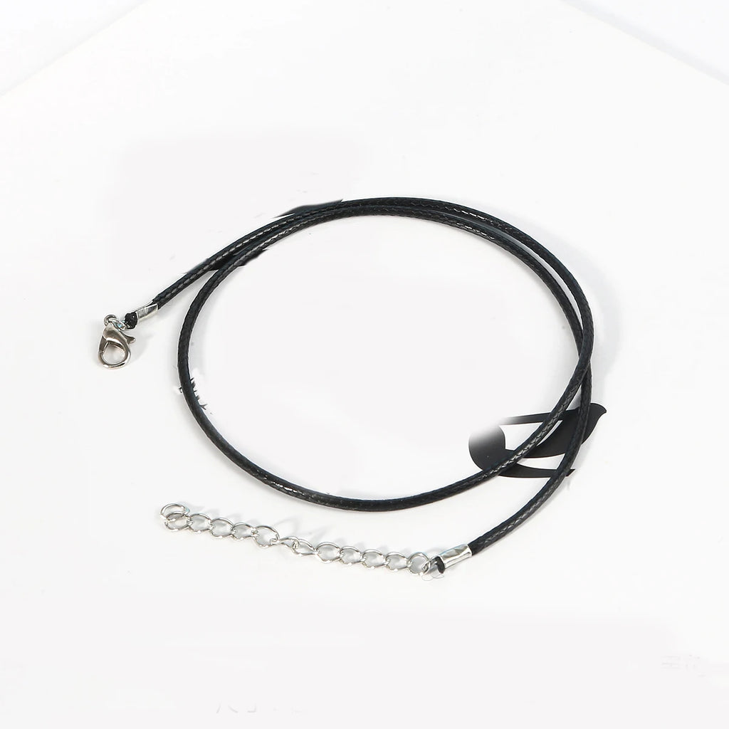 50-100Pcs Leather Necklace Chains Bracelet Cord Clasps for Pendants, Bulk Waxed Rope Necklace String, Jewelry Making Supplies