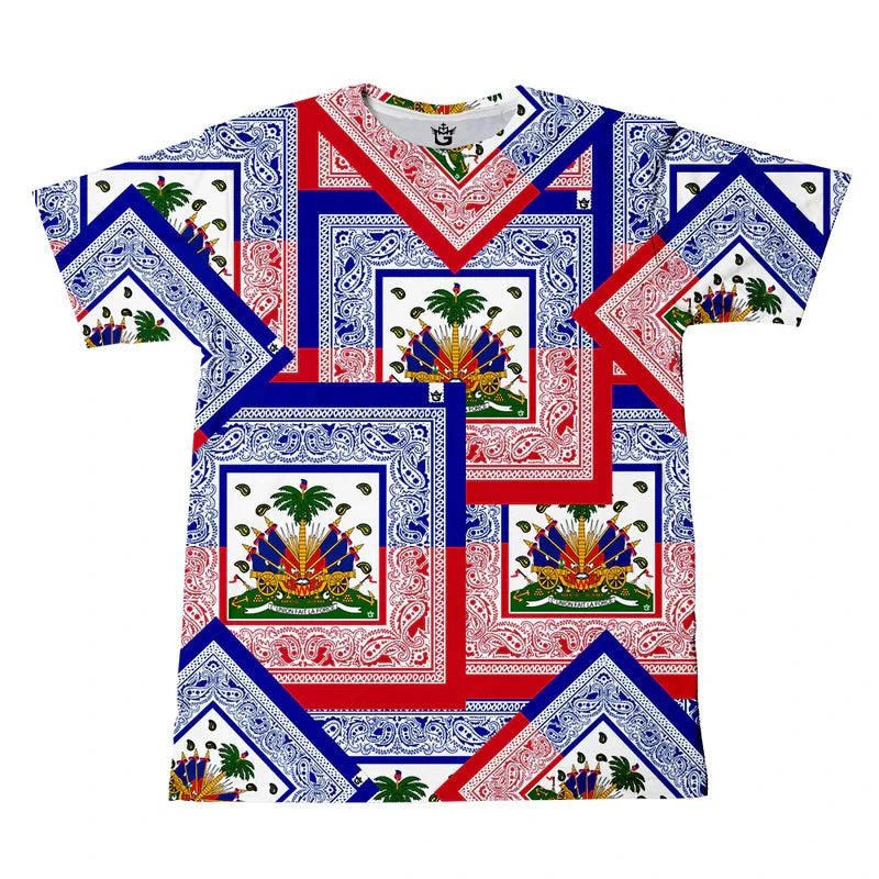 Haiti Flag 3D Print T-Shirt – Quick Dry Sports Tee for Men & Women