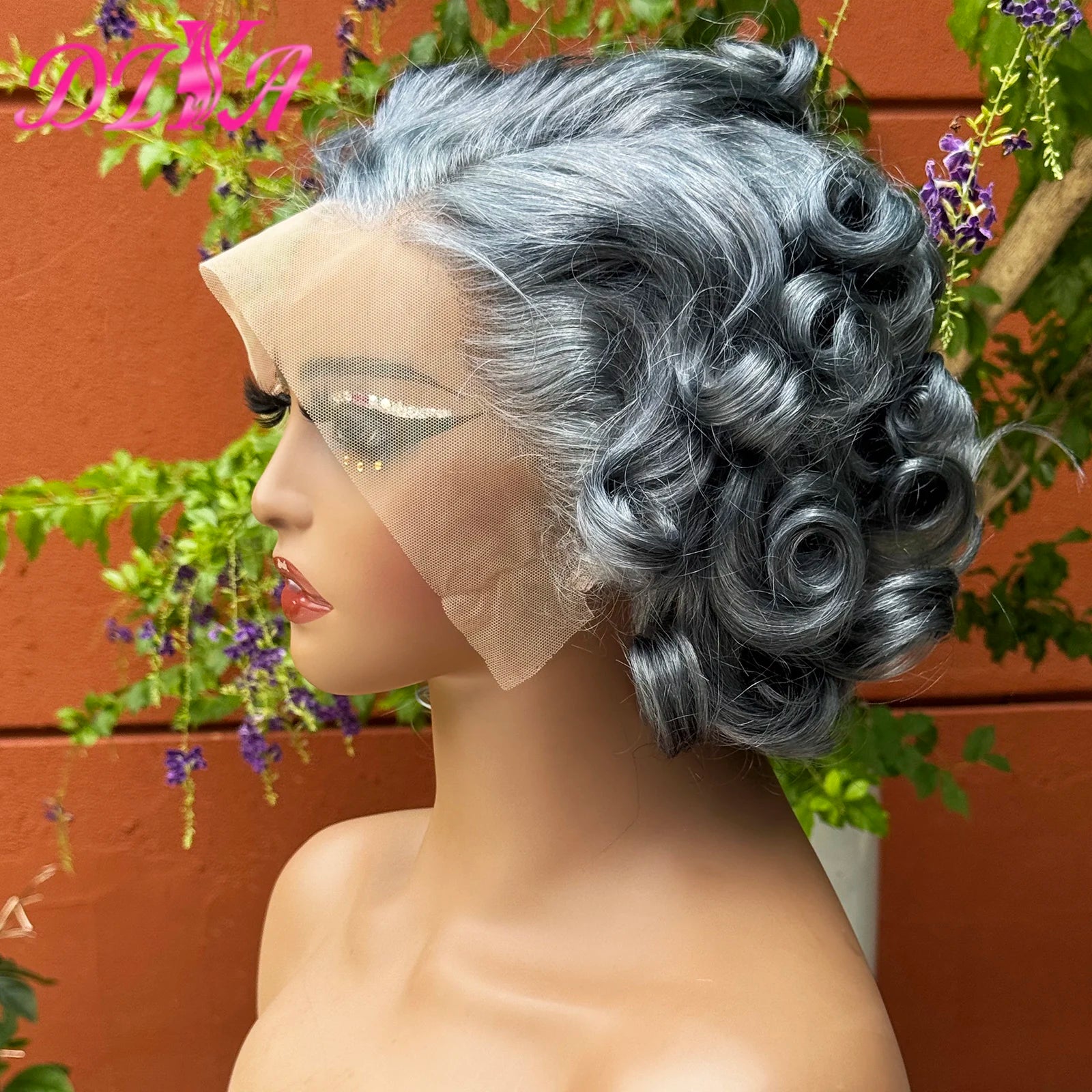 13x4 Transparent Lace Frontal Wig 250% Density Short Bob Loose Wave Human Hair Wigs Bouncy Curly Hair Wigs for Black Women
