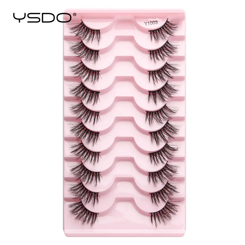 Lashes 3/10 Pairs Half Lashes Cat Eye Natural Long Lashes 3D Mink Eyelashes Full Strip Lashes Makeup Extension Tools