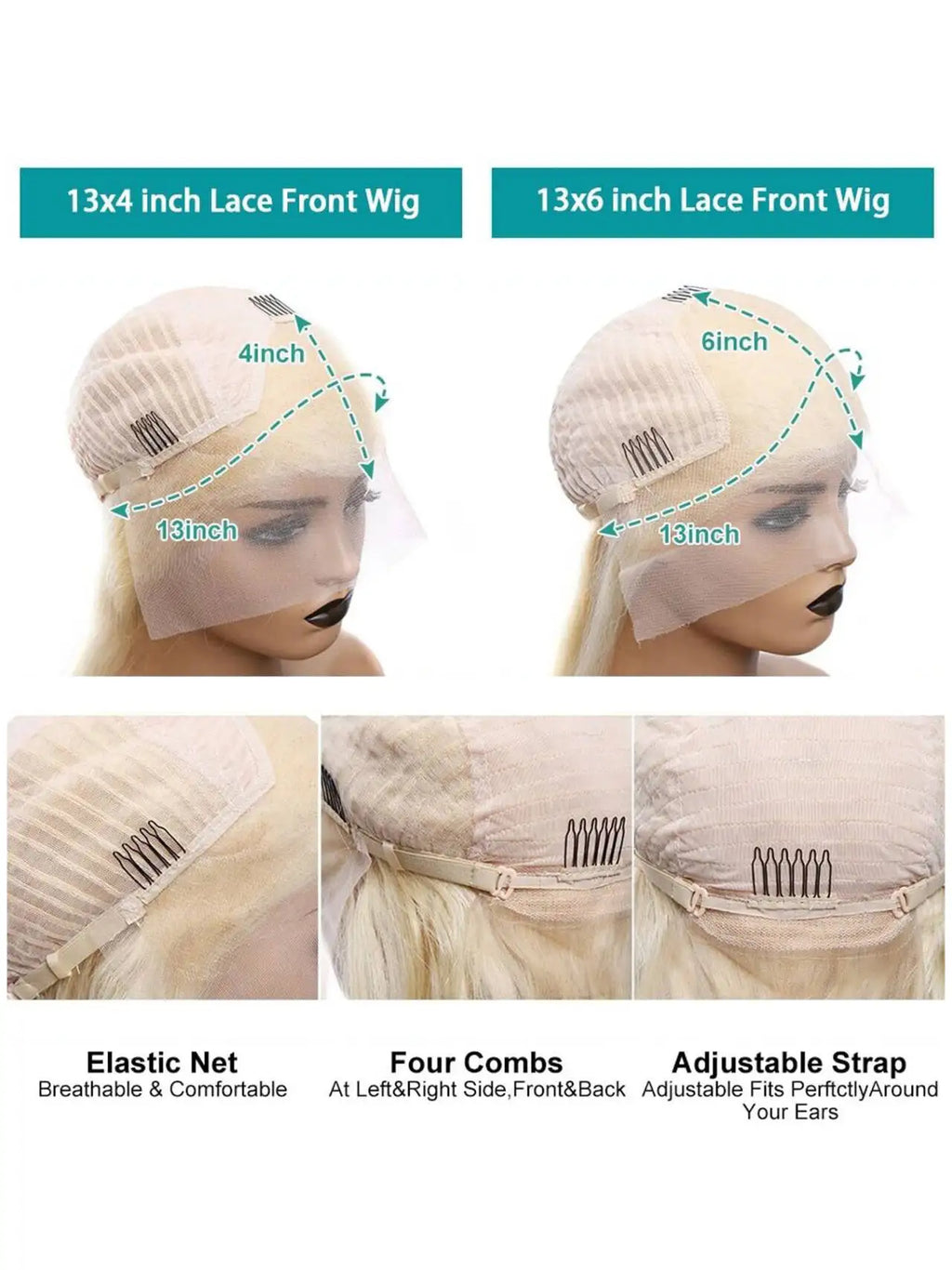 13x6 Lace Front Wig Blonde Golden Straight Hair Synthetic Wigs for Women Daily Party Cosplay Use Heat Resistant Fiber Hair