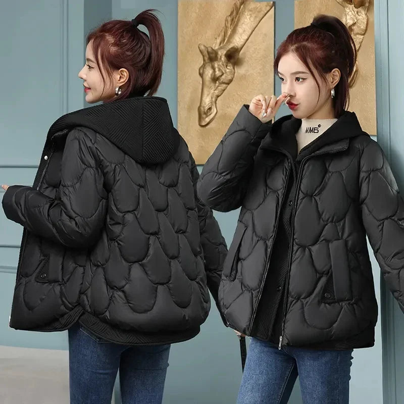 Women's Thick Padded Winter Parka – Warm Loose Jacket for Snow & Cold Weather