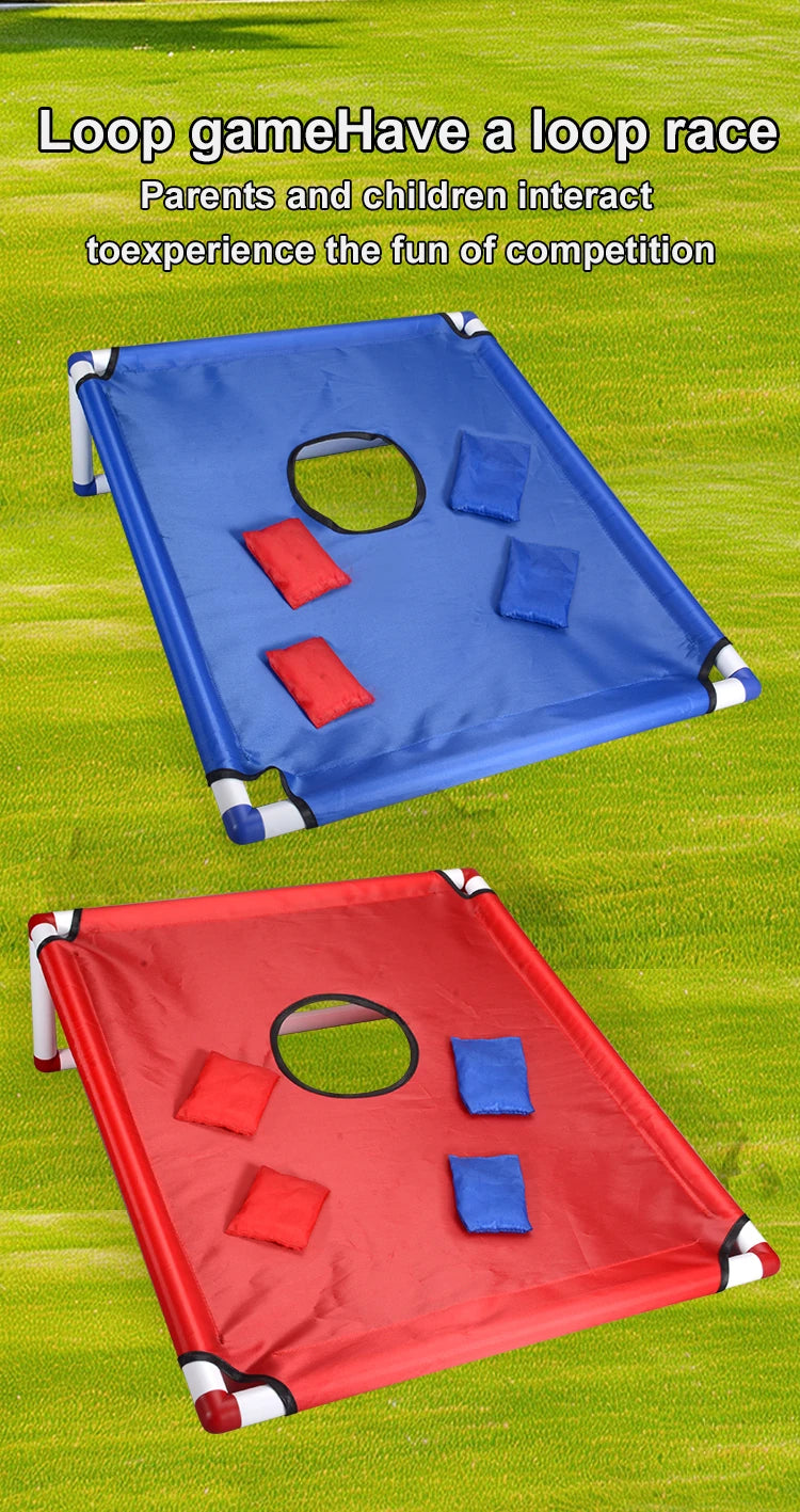  Portable Sandbag Toss Game Kit - 1 Game Board + 6 Bean Bags Outdoor Garden Beach Party Supplies