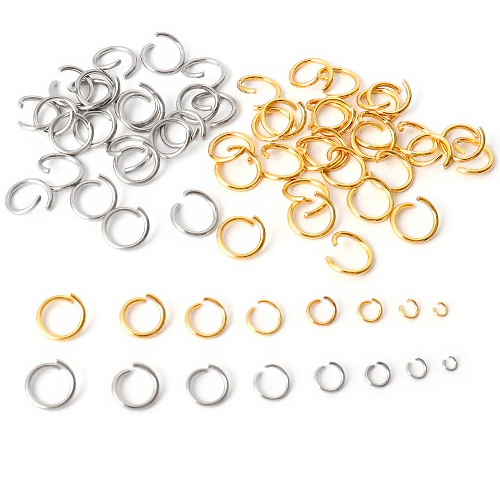 100-200pcs/lot Stainless Steel Open Jump Rings Split Rings Connectors For DIY Jewelry Making Supplies Accessories Wholesale