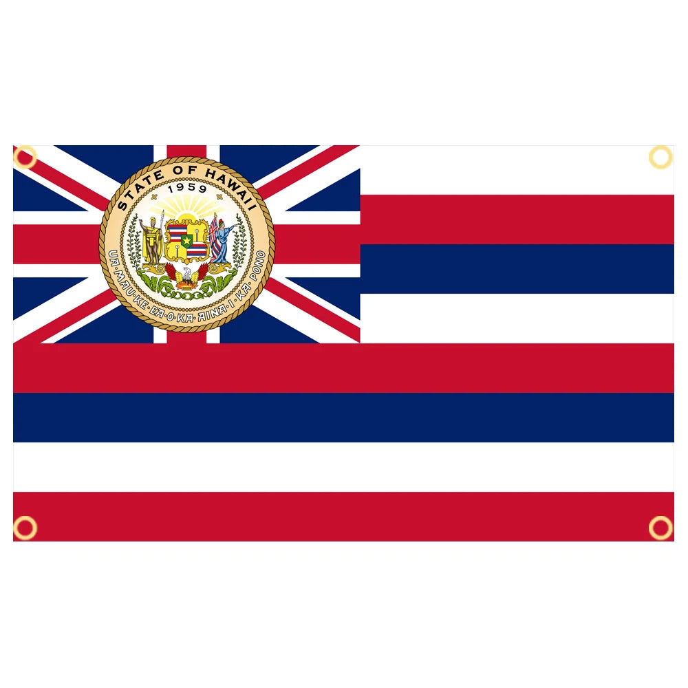 Hawaii State Flag Banner – Polyester Printed Hawaiian Emblem Flag for Indoor & Outdoor Decor