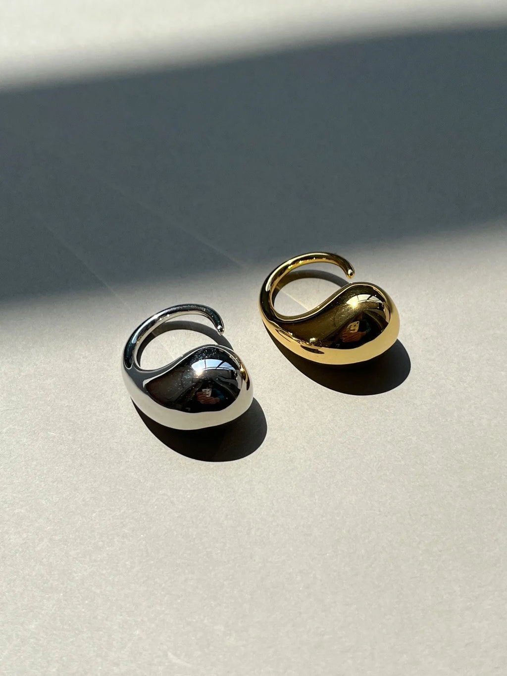 925 Sterling Silver Water Drop Ring For Women Gift Geometric Punk Exaggeration Trend Hiphop Jewelry Accessories Dropshipping
