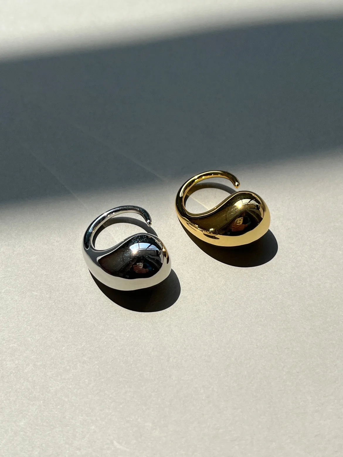 925 Sterling Silver Water Drop Ring For Women Gift Geometric Punk Exaggeration Trend Hiphop Jewelry Accessories Dropshipping