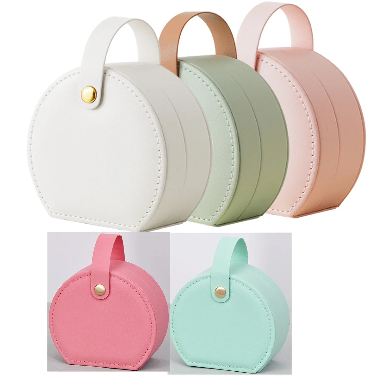 , Necklaces, Rings, PersonalizedGift of Bridesmaid Semicircular Portable Jewelry Box, Jewelry Storage Box,Used To Store Earrings