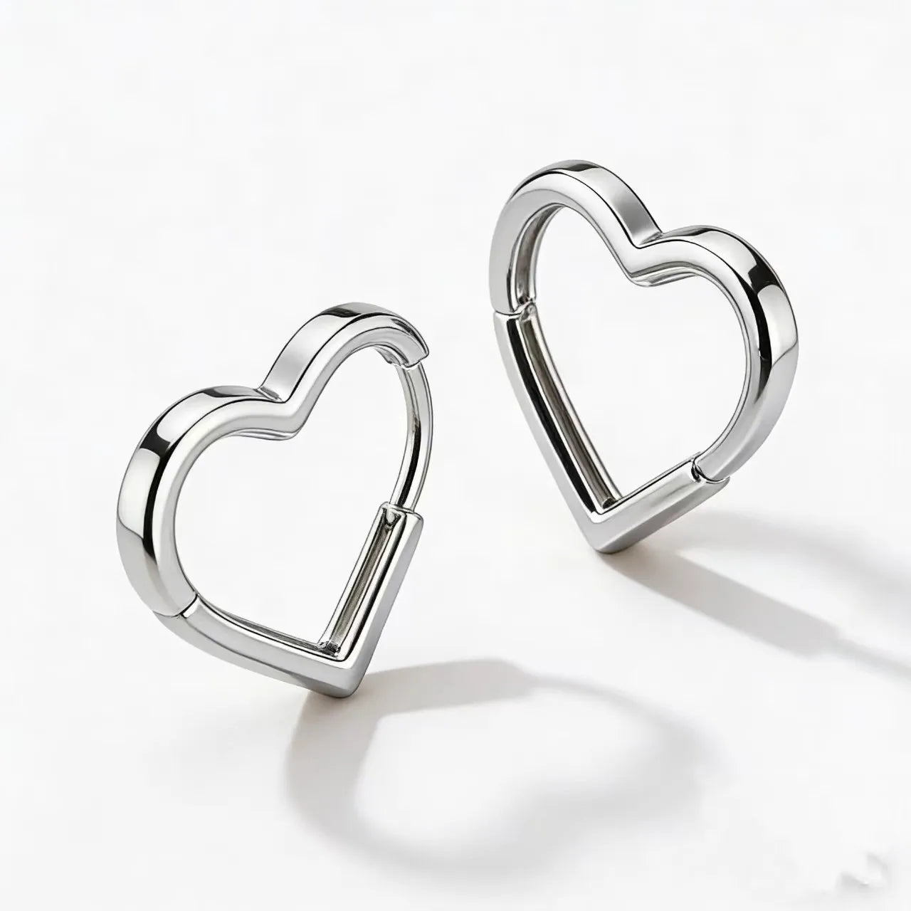 Heart Hoop Earrings Gold Color Metal Love Earrings Minimalist Fancy Girl Gift Fashion Jewelry for Women