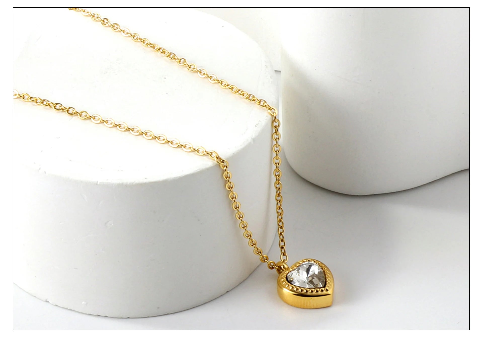 Luxury Heart Zirconia Jewelry Set – Elegant Necklace & Earrings for Women