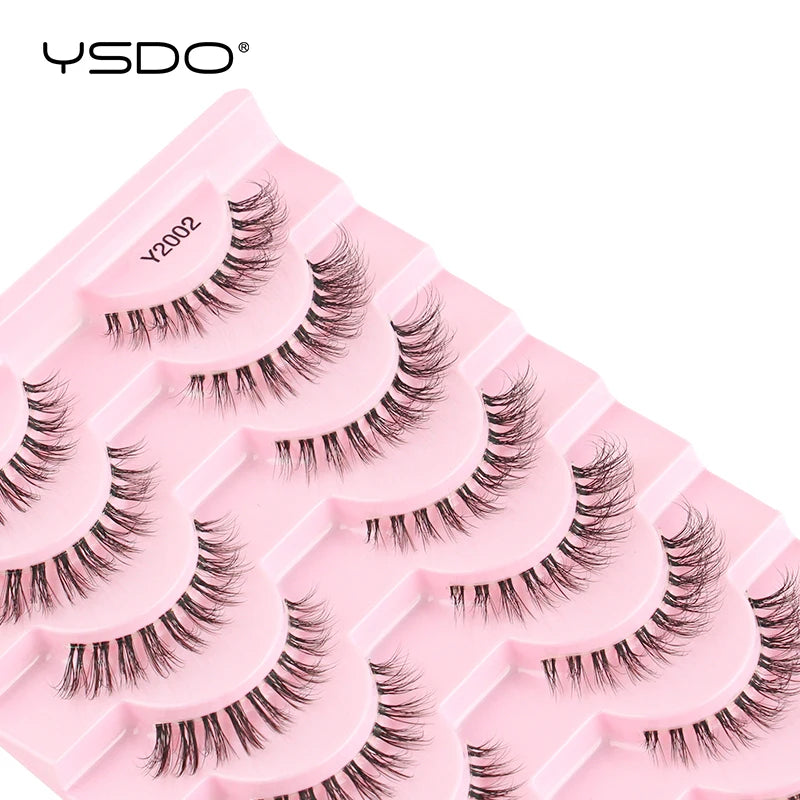 Lashes 3/10 Pairs Half Lashes Cat Eye Natural Long Lashes 3D Mink Eyelashes Full Strip Lashes Makeup Extension Tools